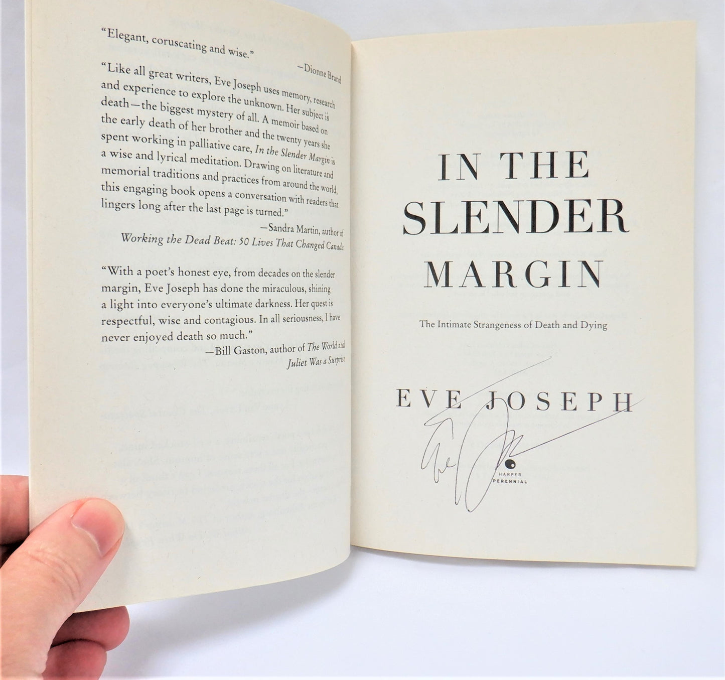 THE SLENDER MARGIN, A Memoir by Eve Joseph (1st Ed. SIGNED)