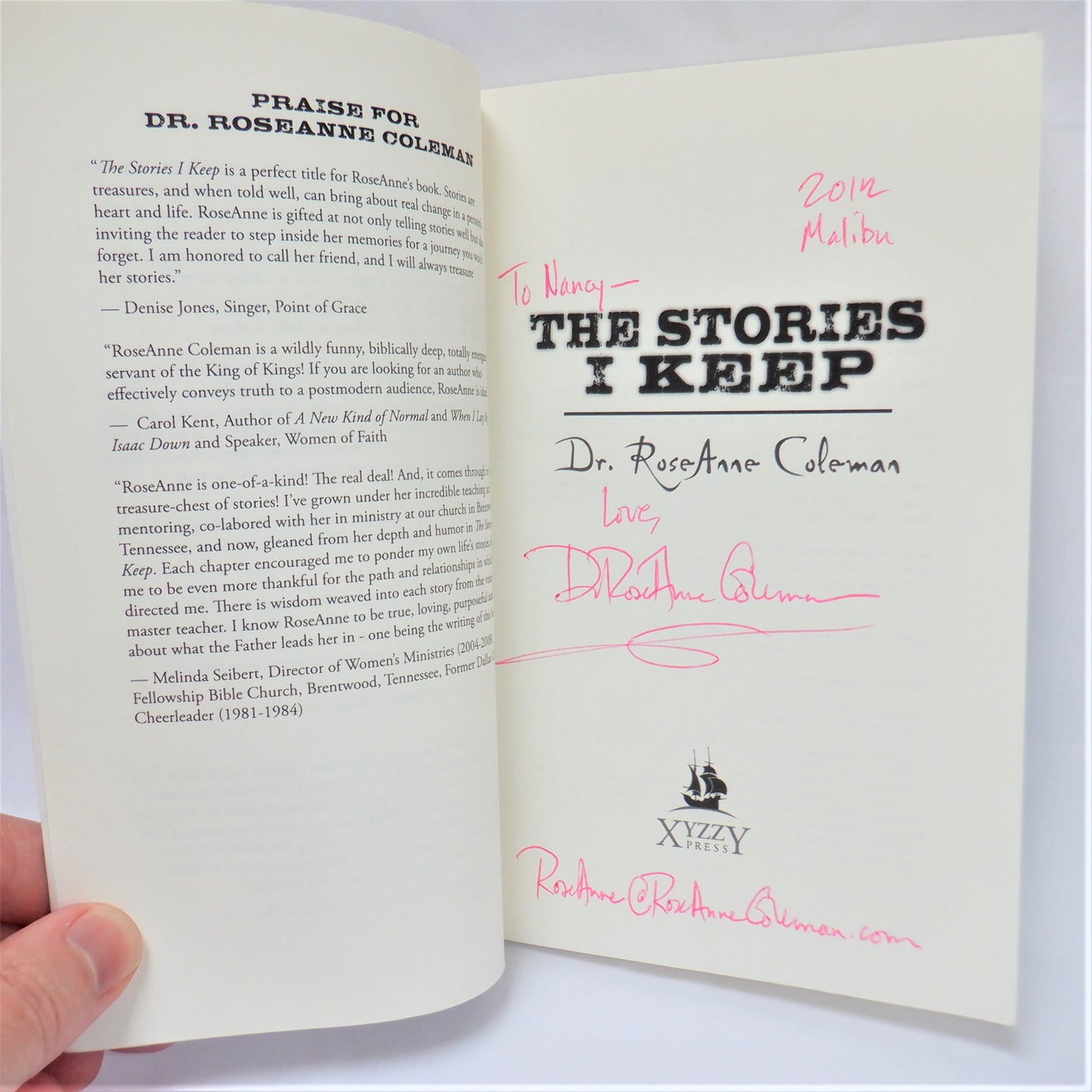 THE STORIES I KEEP, Short Stories by Dr. RoseAnne Coleman (1st Ed. SIGNED)