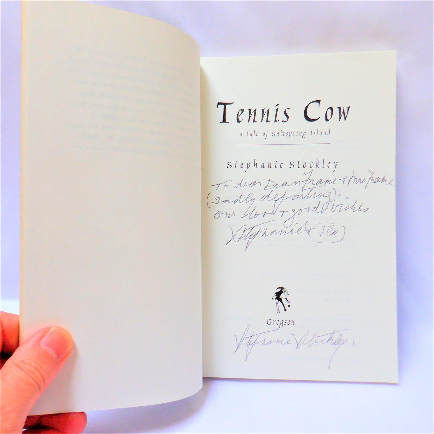 TENNIS COW, A Tale of Saltspring Island, by Stephanie Stockley (1st Ed. SIGNED)
