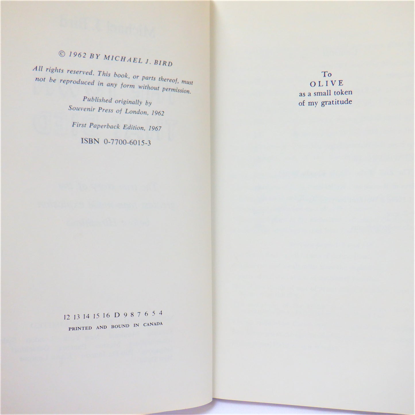 THE TOWN THAT DIED, A Chronicle of the Halifax Disaster, by Michael J. Bird (1967 1st Ed.)