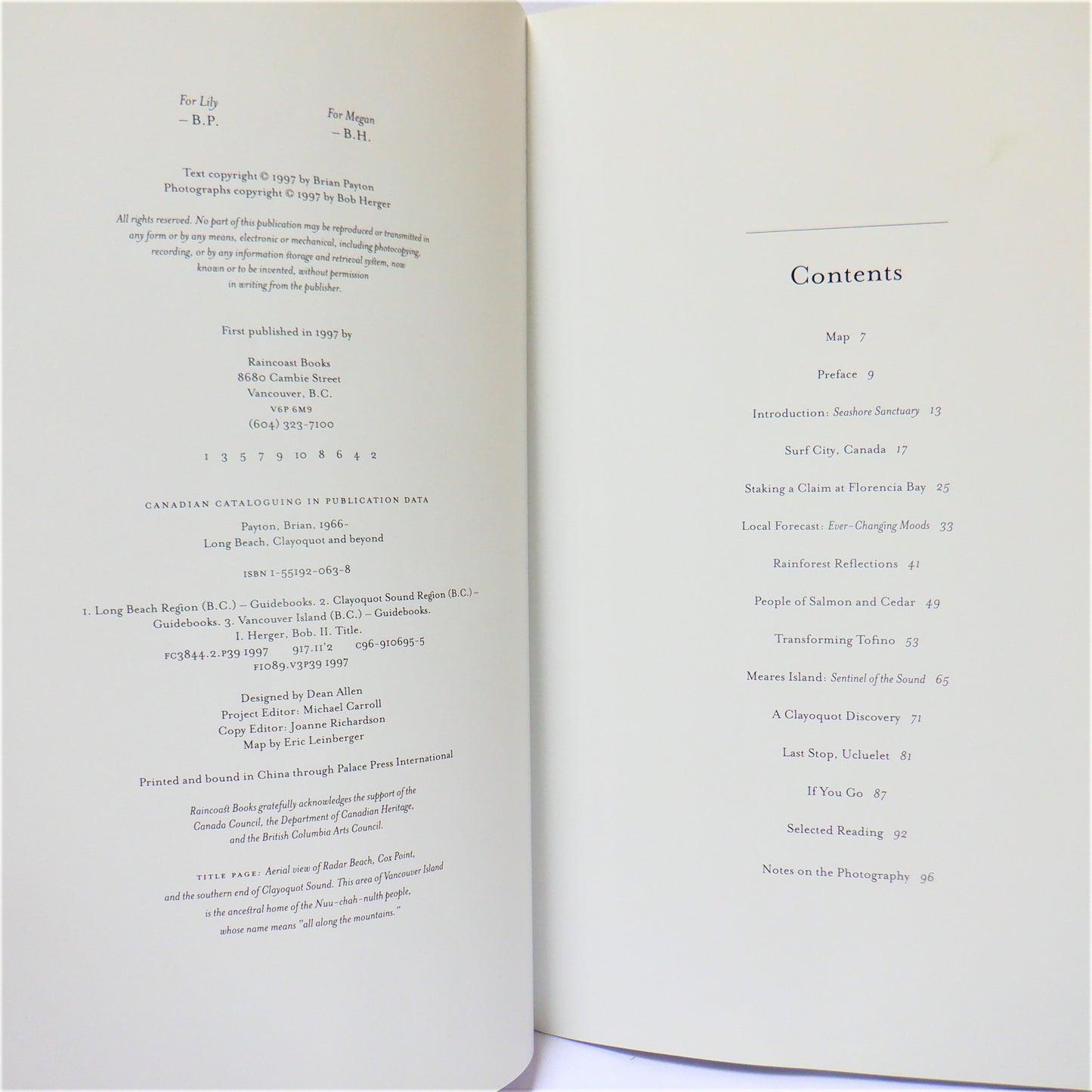 LONG BEACH, CLAYOQUOT and BEYOND...A Pictorial Book by Brian Payton (1997 1st Ed.)