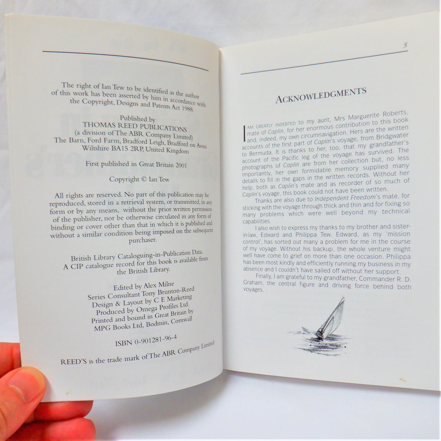 SAILING IN Grandfather's Wake, True Stories of the Sea by Captain Ian Tew (1st Ed. SIGNED)
