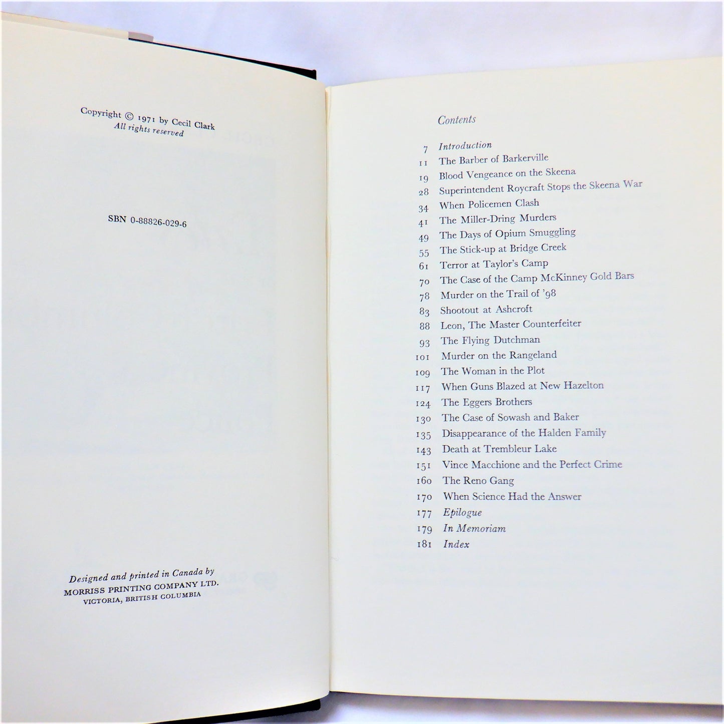 TALES OF THE BRITISH COLUMBIA PROVINCIAL POLICE, True Stories by Inspector Cecil Clark (1st Ed. SIGNED)