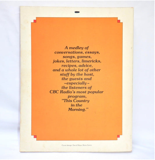 PETER GZOWSKI'S BOOK ABOUT THIS COUNTRY IN THE MORNING (2001 1st Ed.)