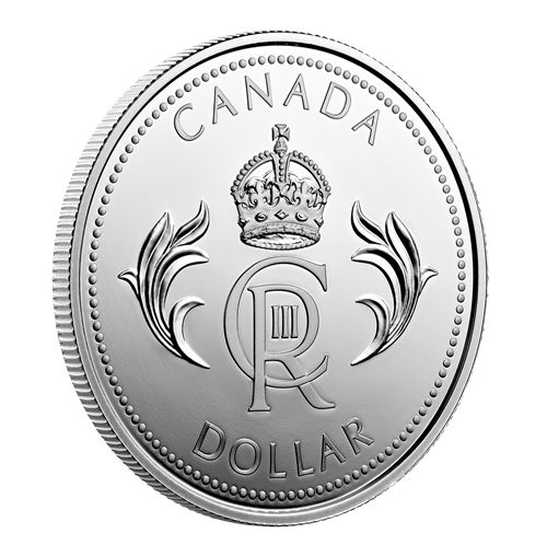 2023 $1 Canadian PROOF SILVER DOLLAR: His Majesty King Charles III's Royal Cypher