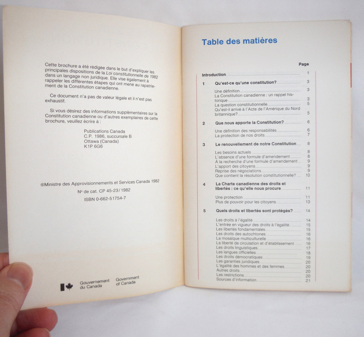 THE CONSTITUTION AND YOU, a Constitution Act Canadian Government Instructional Guide Publication, 1982
