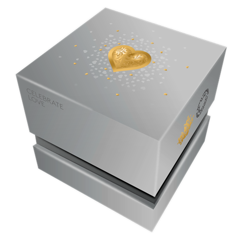 2023 Fine 1oz Pure .9999 Silver $20 Canadian Gold-Plated Coin: CELEBRATE LOVE, CELEBRATION DE L'AMOUR