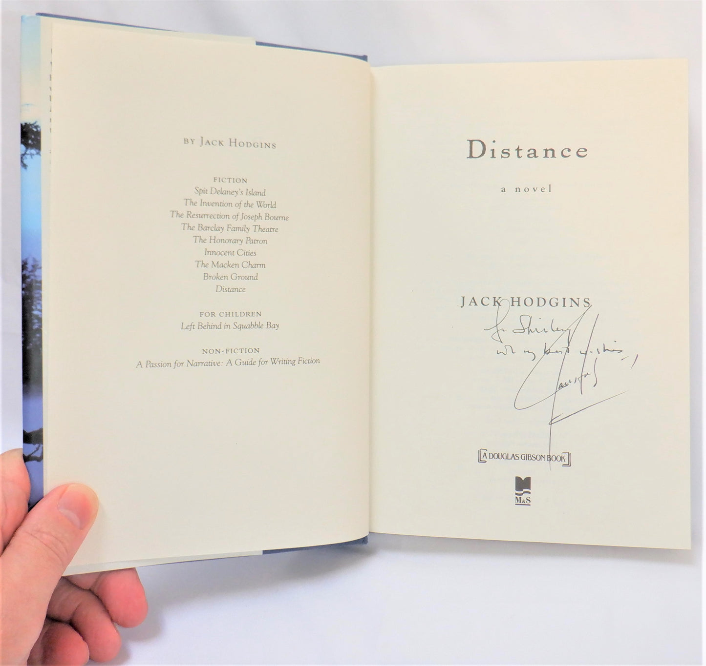 DISTANCE, A Novel by Jack Hodgins (1st Ed. SIGNED)