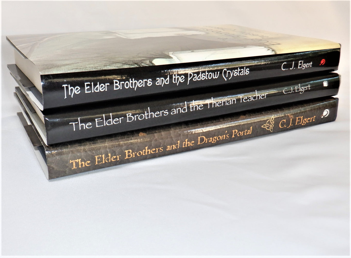 THE ELDER BROTHERS: A Rare Author-Signed Trio of YOUTH FICTION BOOKS, BY C.J. ELGERT (1st Ed. SIGNED) Includes The Padstow Crystals, The Dragon's Portal, and The Therian Teacher!
