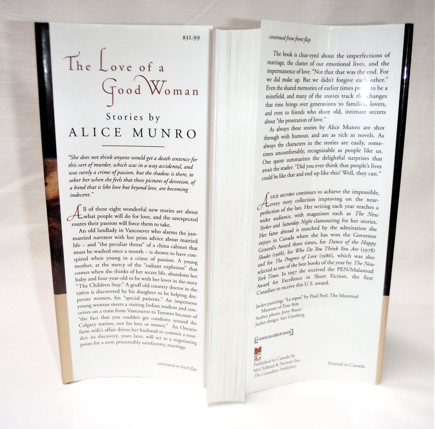 THE LOVE OF A GOOD WOMAN, Short Stories by Alice Munro (RARE Flat-Signed Canadian 1st Edition)