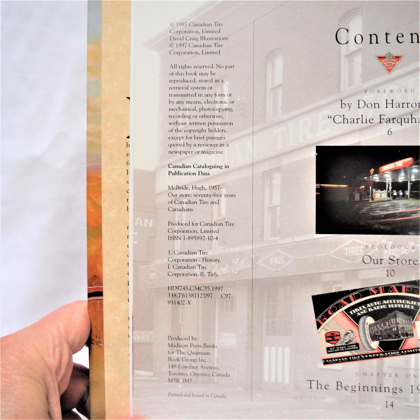 OUR STORE…75 YEARS OF CANADIANS AND CANADIAN TIRE, by Hugh McBride & David Craig. Introduced and Signed by Charlie Farquharson! (1st Ed. SIGNED)