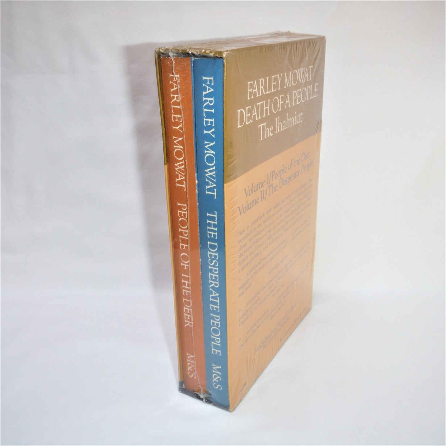 FARLEY MOWAT RARE! BRAND NEW CANADIAN 2-BOOK BOXED SET: Death of a People, The Ihalmiut Vol I & Vol II (1976-1st Ed.)