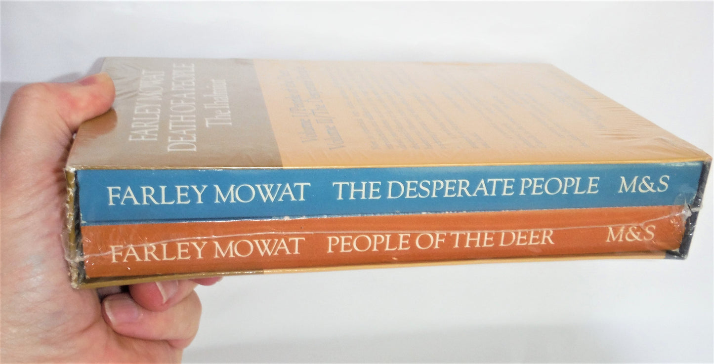 FARLEY MOWAT RARE! BRAND NEW CANADIAN 2-BOOK BOXED SET: Death of a People, The Ihalmiut Vol I & Vol II (1976-1st Ed.)