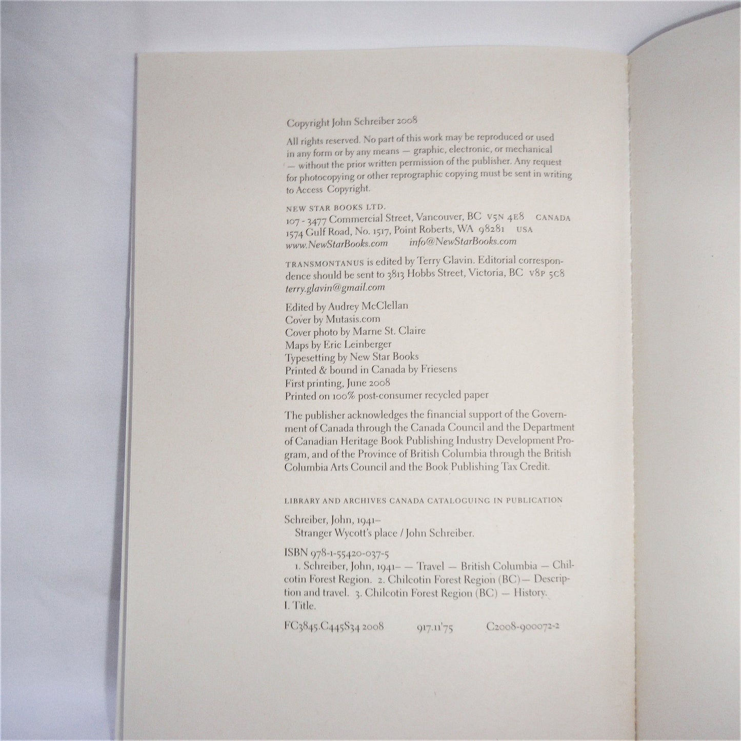 STRANGER WYCOTT'S PLACE, Stories From The Cariboo-Chilcotin, by John Schreiber (1st Ed. SIGNED)