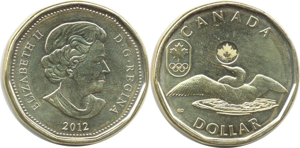 2012 LUCKY LOONIE, Pack of 5 Brand New Factory Sealed Canadian $1 Coins: 2012 Canadian Olympic Team!