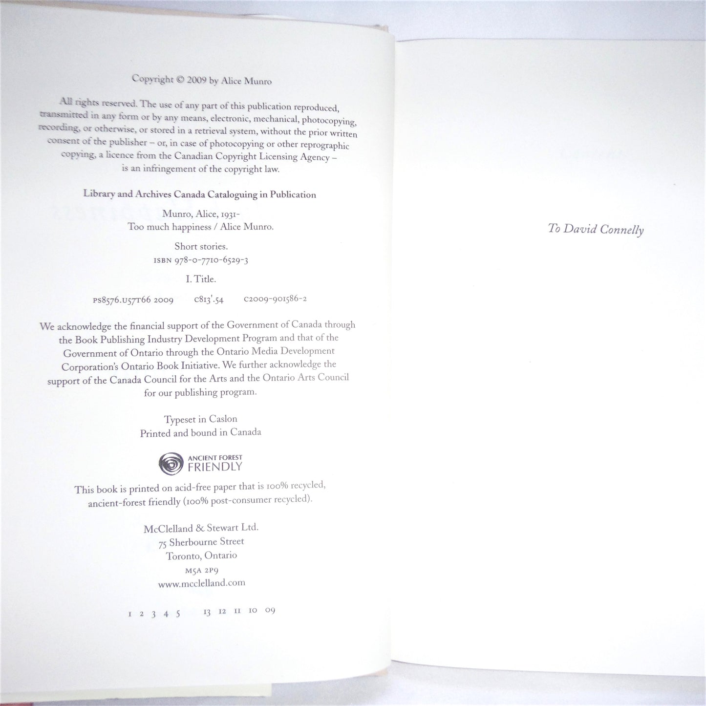 TOO MUCH HAPPINESS, Short Stories by Alice Munro (2009 1st Ed.)