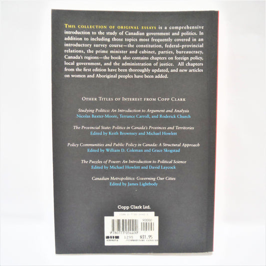 INTRODUCTORY READINGS IN CANADIAN GOVERNMENT & POLITICS, by Robert M. Krause and R.H. Wagenberg, (2nd Ed.-1995)