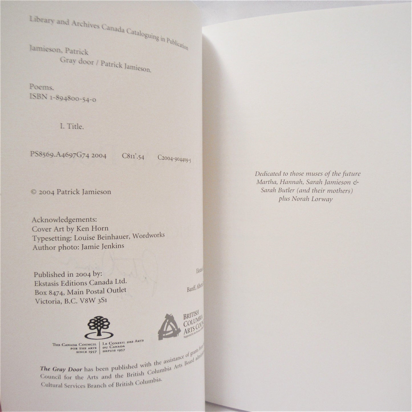 THE GRAY DOOR, Poetry by Patrick Jamieson (1st Ed. SIGNED)
