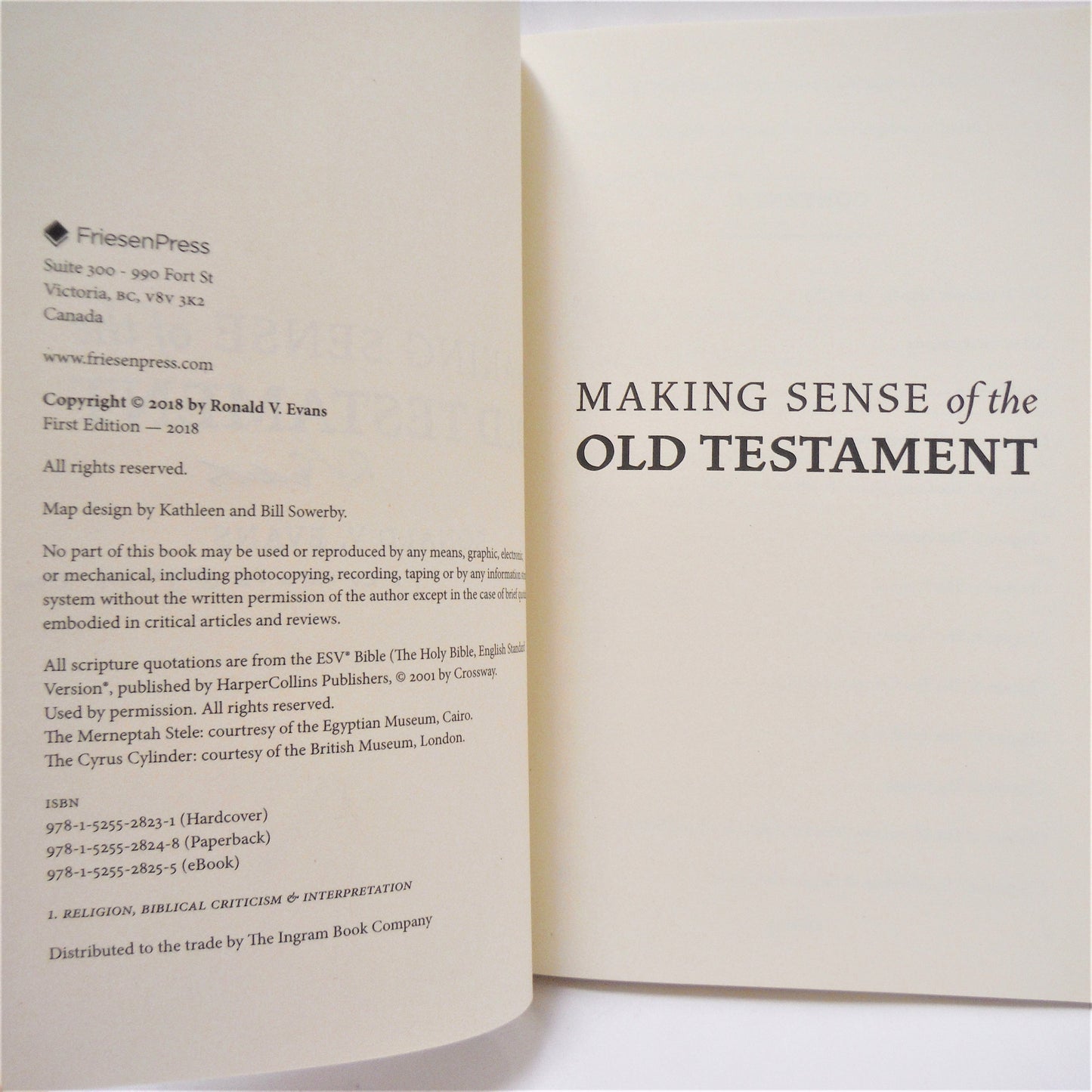 MAKING SENSE OF THE OLD TESTAMENT, by Ronald V. Evans (1st Ed. SIGNED)