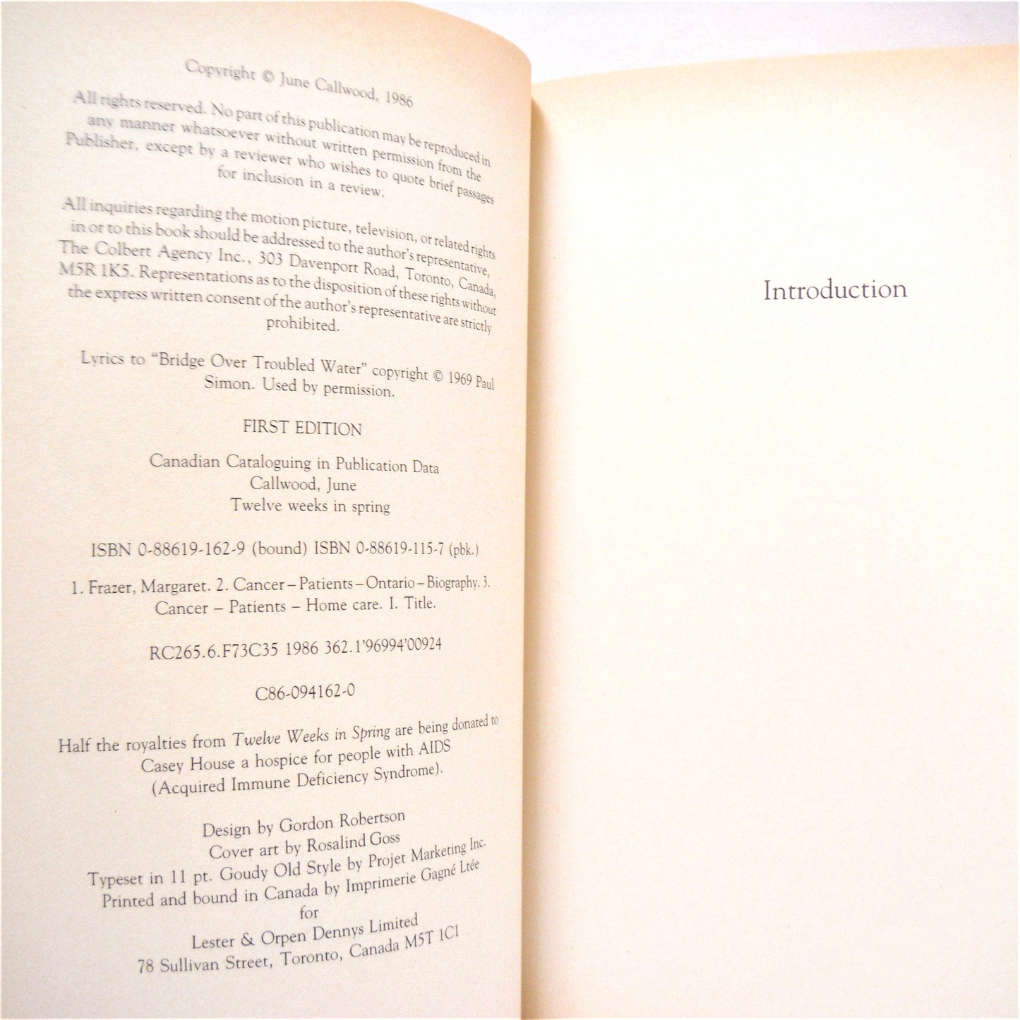 TWELVE WEEKS IN SPRING, The Inspiring Story of Margaret and Her Team, by June Callwood (1986 1st Ed.)
