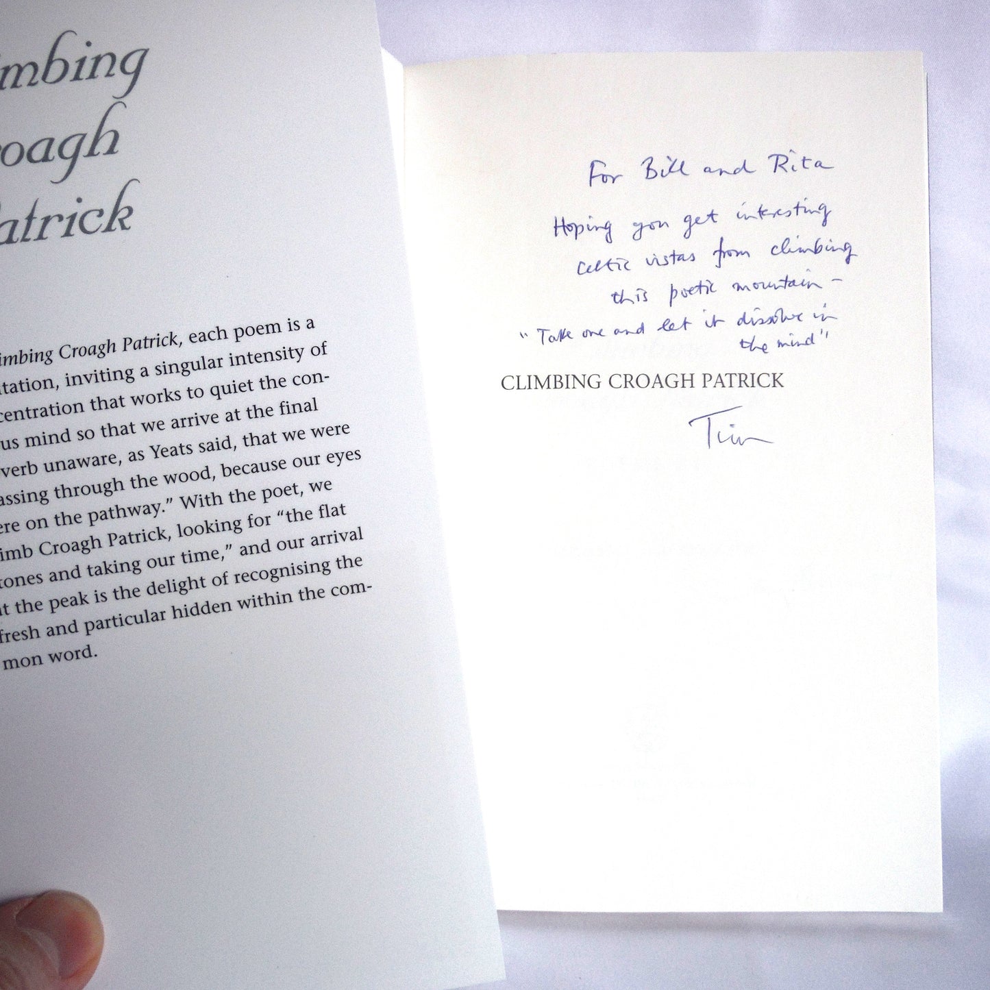 CLIMBING CROAGH PATRICK, Sonnet Poetry by Timothy Brownlow (1st Ed. SIGNED)