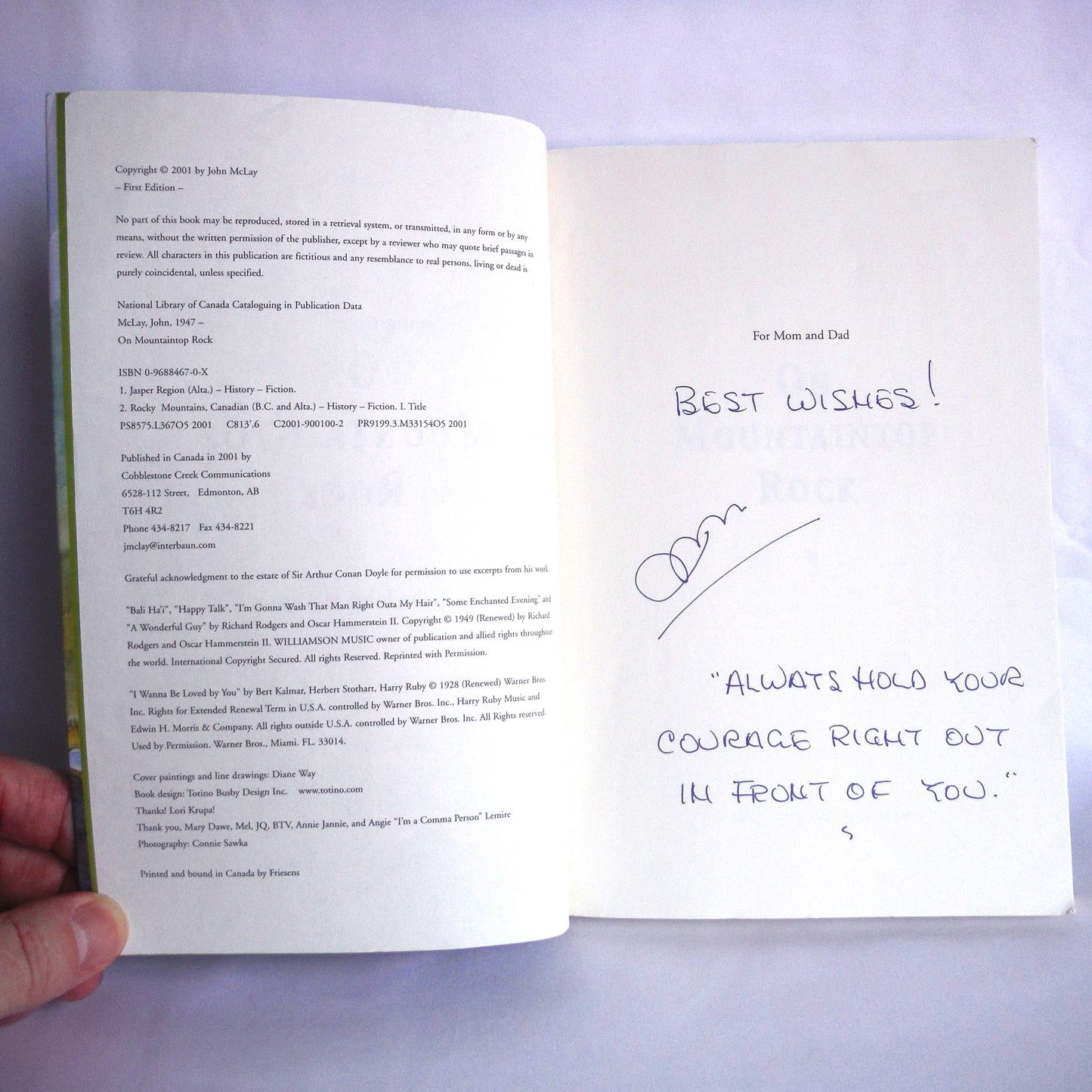 ON MOUNTAINTOP ROCK, Once Upon a Time by John McLay (1st Ed. SIGNED)