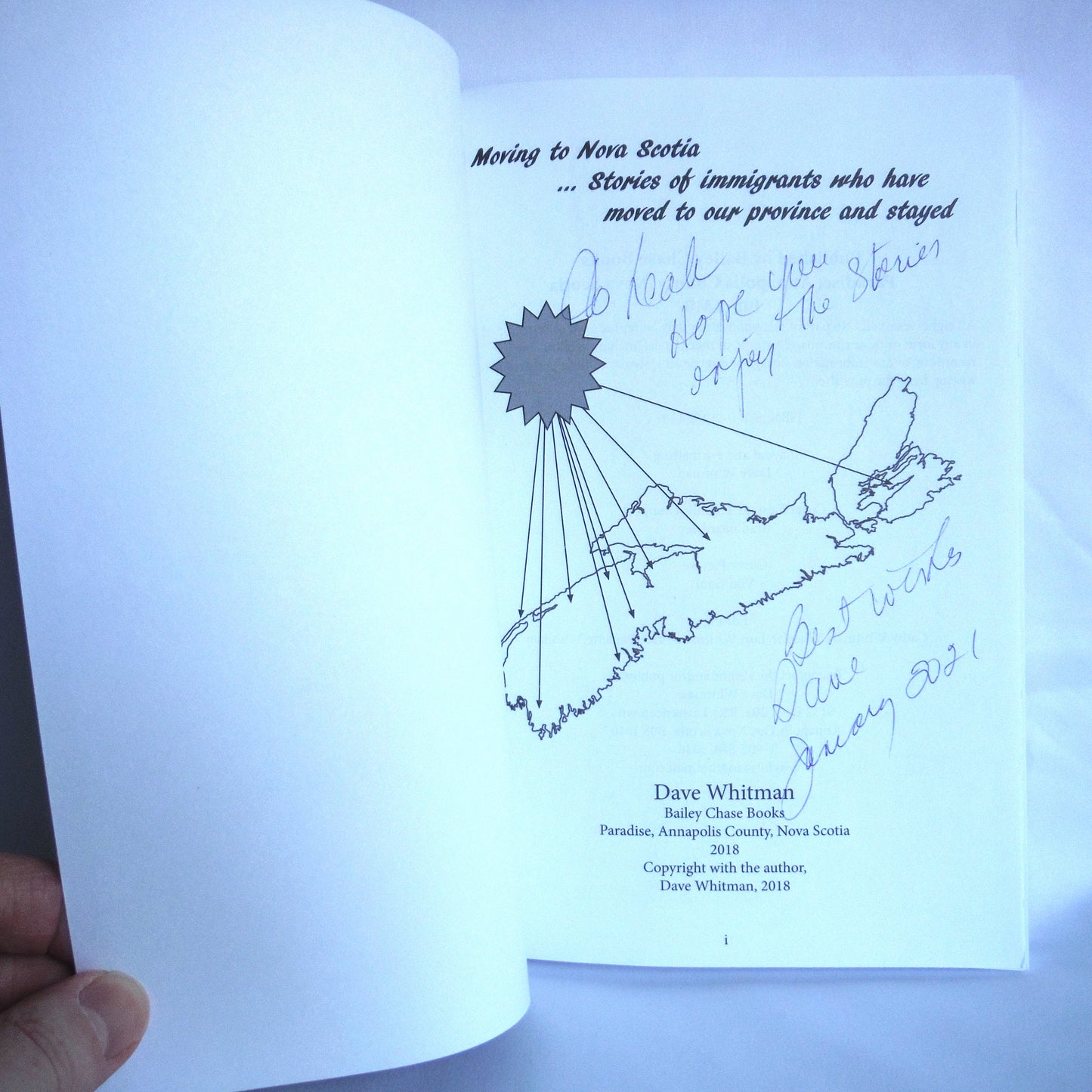 MOVING TO NOVA SCOTIA, Stories of people who moved to Nova Scotia from all over the world! By Dave Whitman (1st Ed. SIGNED)