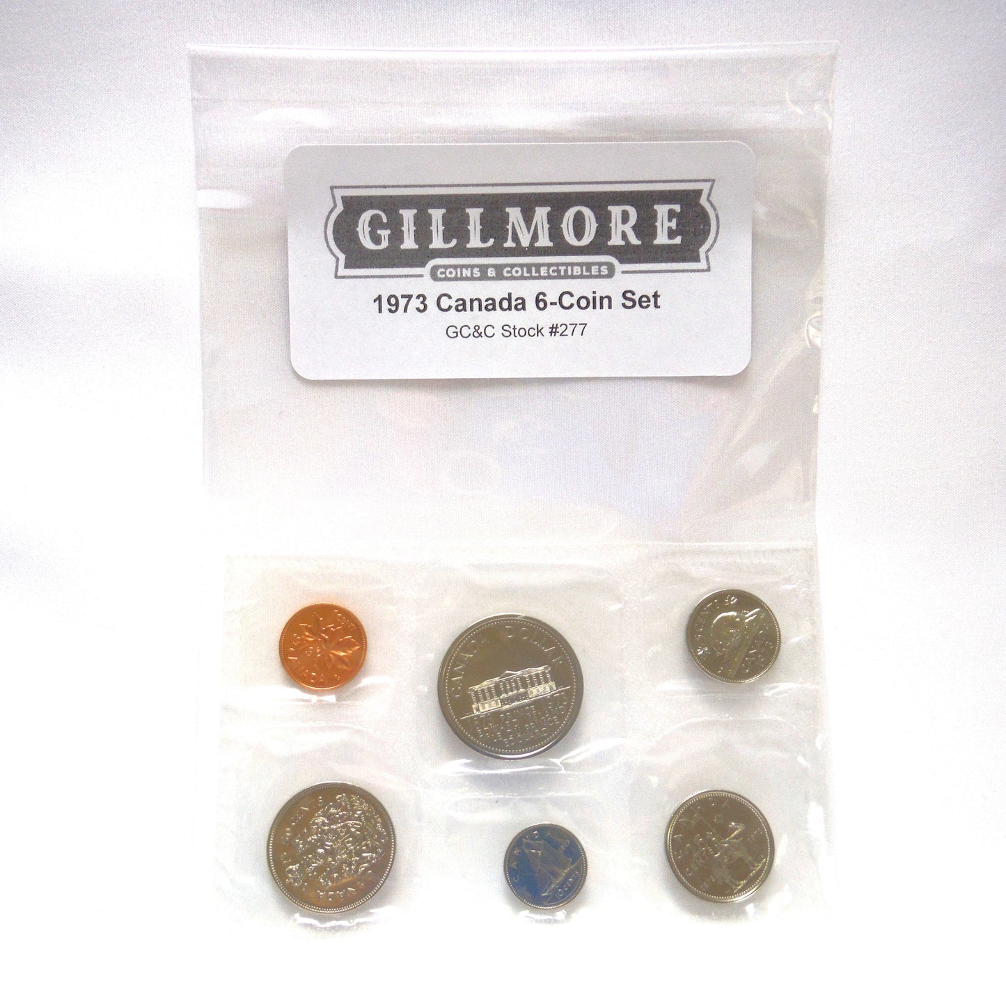 1973 Canada 6-Coin Proof-Like Set of Uncirculated Coins by The Royal Canadian Mint