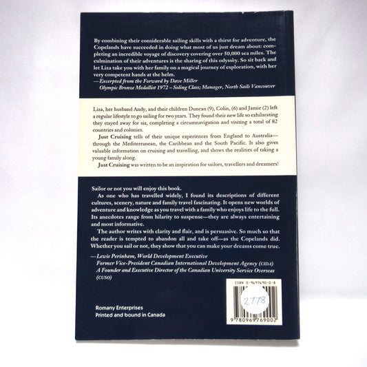 JUST CRUISING, Europe to Australia, A Family Travels The World by Liza Copeland (1st Ed. SIGNED)