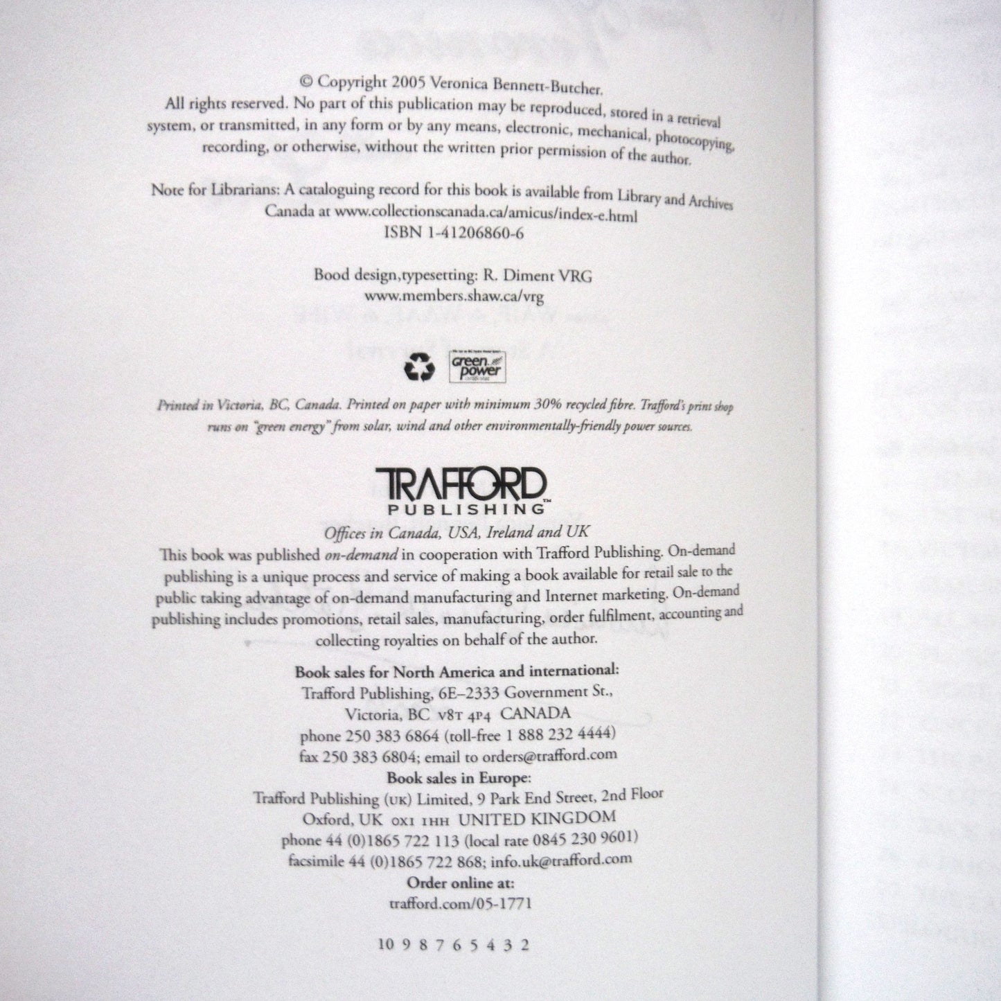 FROM VERONICA WITH LOVE, From WAIF to WAAF to WIFE, A Story of Survival by Veronica Bennett-Butcher (1st Ed. SIGNED)