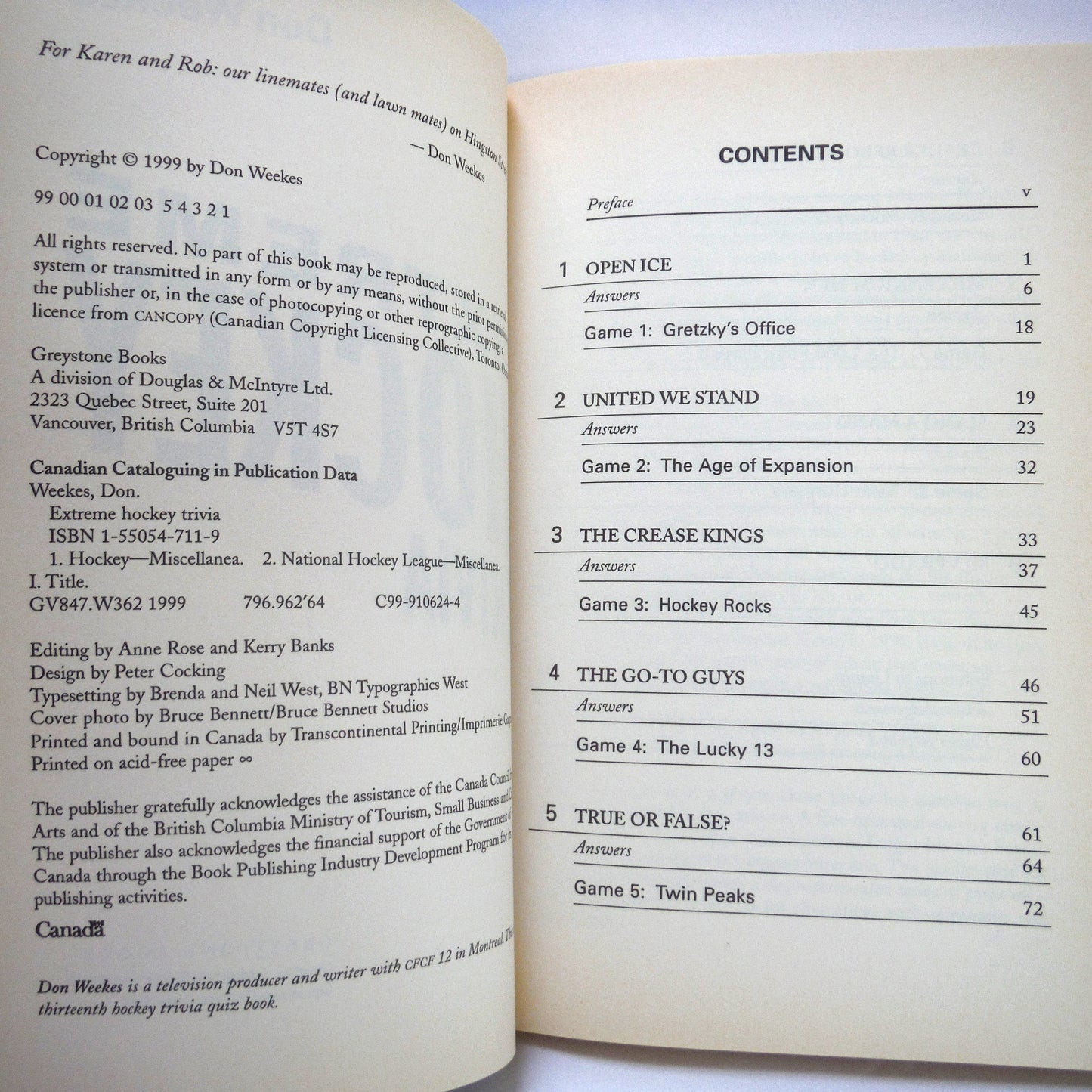 EXTREME HOCKEY TRIVIA, Games, Puzzles, and Quizzes, by Don Weekes (1999 1st Ed.)