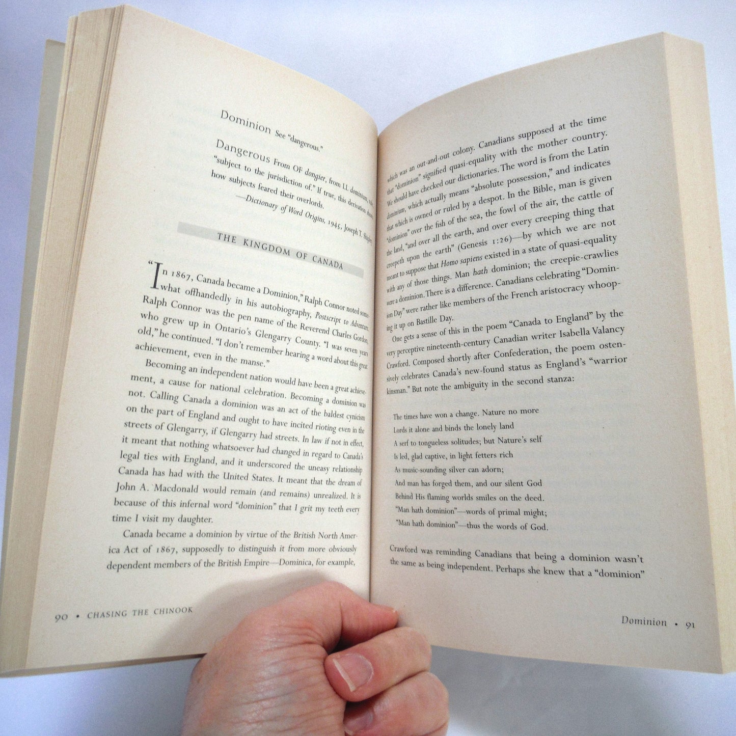 CHASING THE CHINOOK, On the Trail of Canadian Words and Culture, by Wayne Grady (1999 1st Ed.)