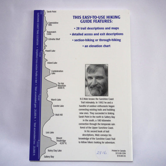 THE SUNSHINE COAST TRAIL, A Travel Guide by R.E. Walz (2002 1st Ed.)