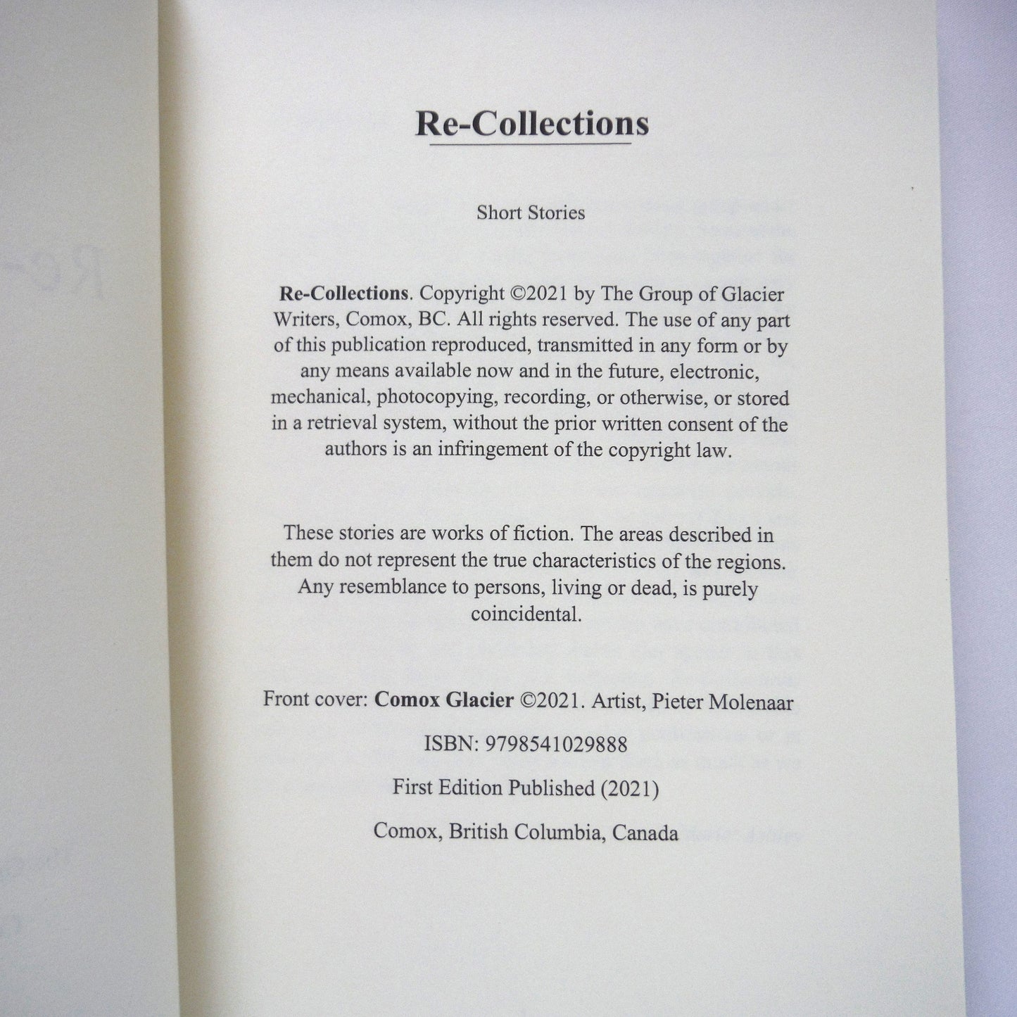 RE-COLLECTIONS, Short Stories by The Group of Glacier Writers (2021 1st Ed.)