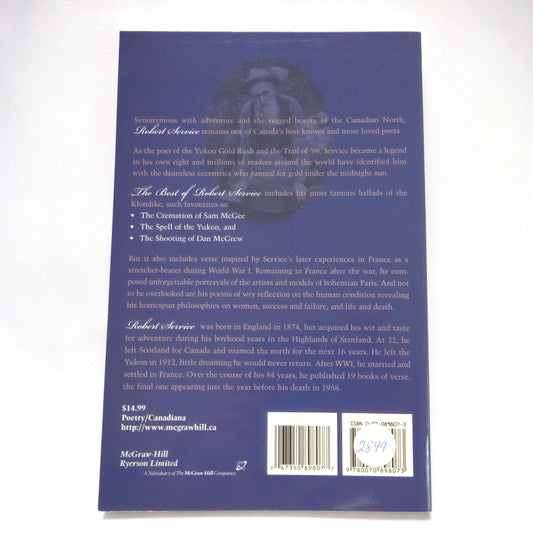 THE BEST OF ROBERT SERVICE, Northern Canadian Poetry by Robert Service, MaGraw-Hill Ryerson PB Edition 2001