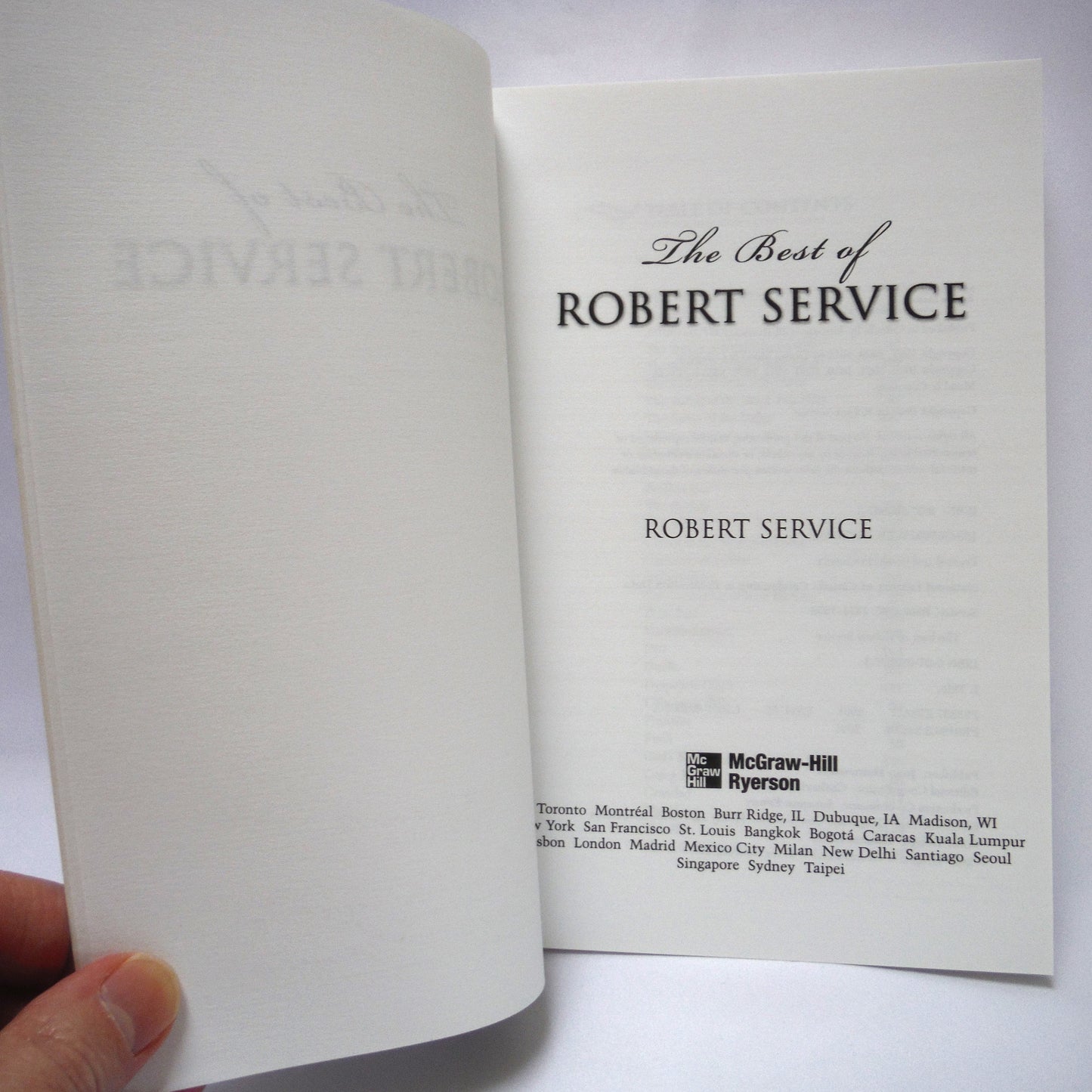 THE BEST OF ROBERT SERVICE, Northern Canadian Poetry by Robert Service, MaGraw-Hill Ryerson PB Edition 2001