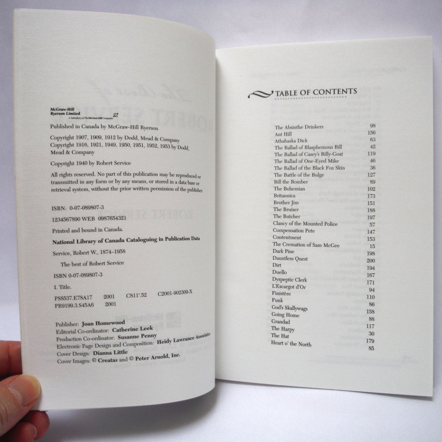 THE BEST OF ROBERT SERVICE, Northern Canadian Poetry by Robert Service, MaGraw-Hill Ryerson PB Edition 2001