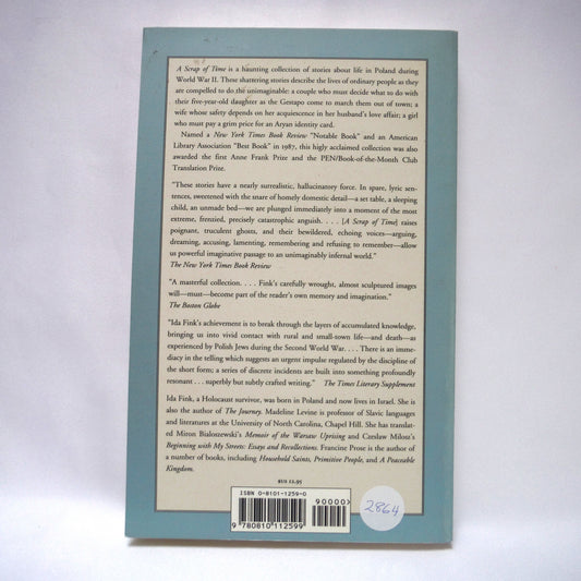 A SCRAP OF TIME, And Other Stories by Ida Fink. Translated by Madeline Levine and Francine Prose (1996 1st Ed.)