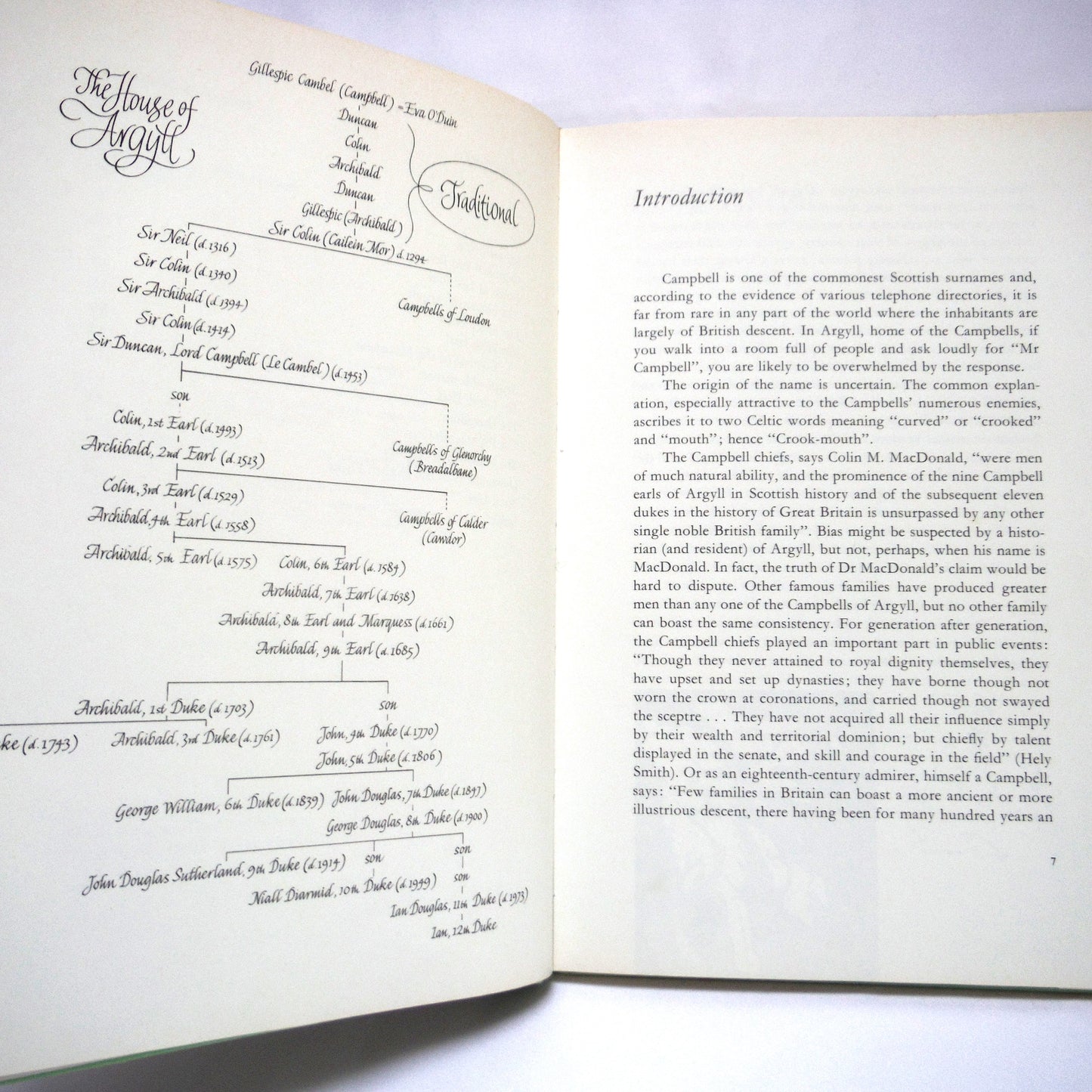 THE CAMPBELLS OF ARGYLL: Family history illustrated with photographs and contemporary prints, by Neil Grant (1975 1st Ed.)