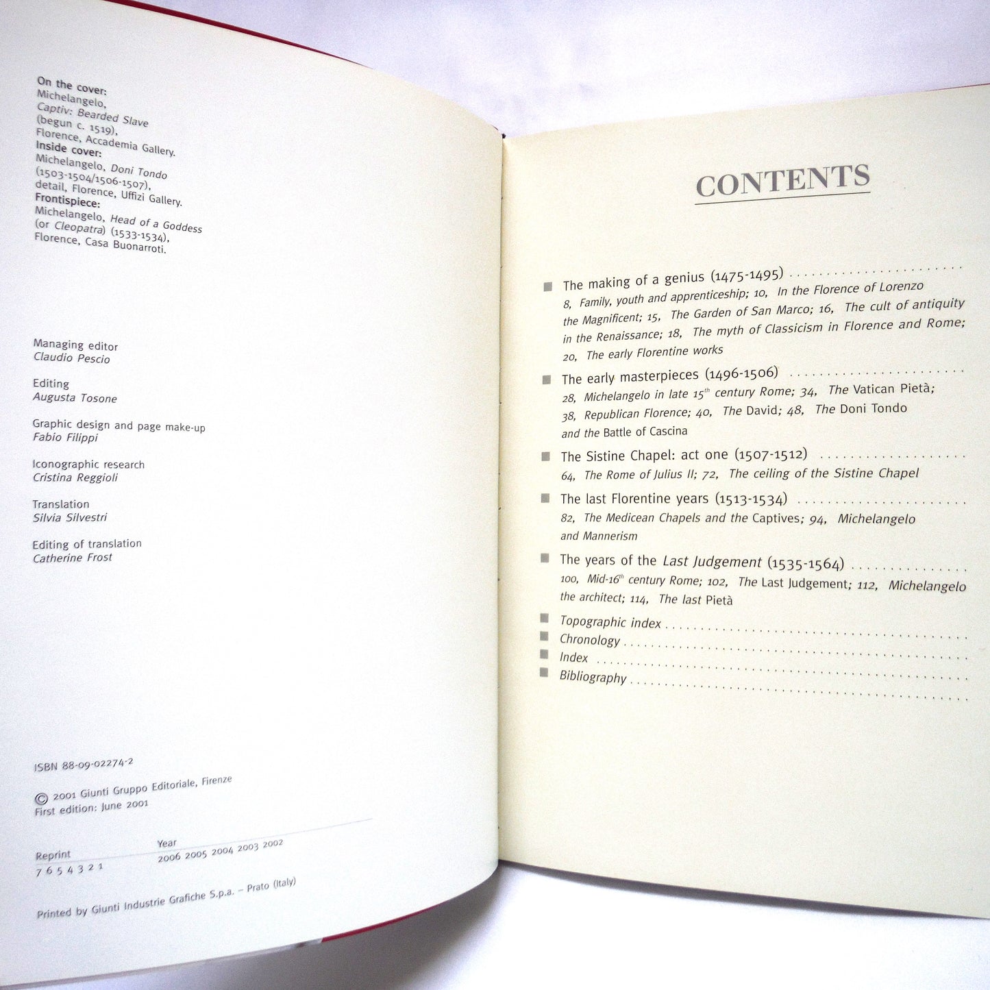 MICHELANGELO, The Artist's Life, by Enrica Crispino, 2006