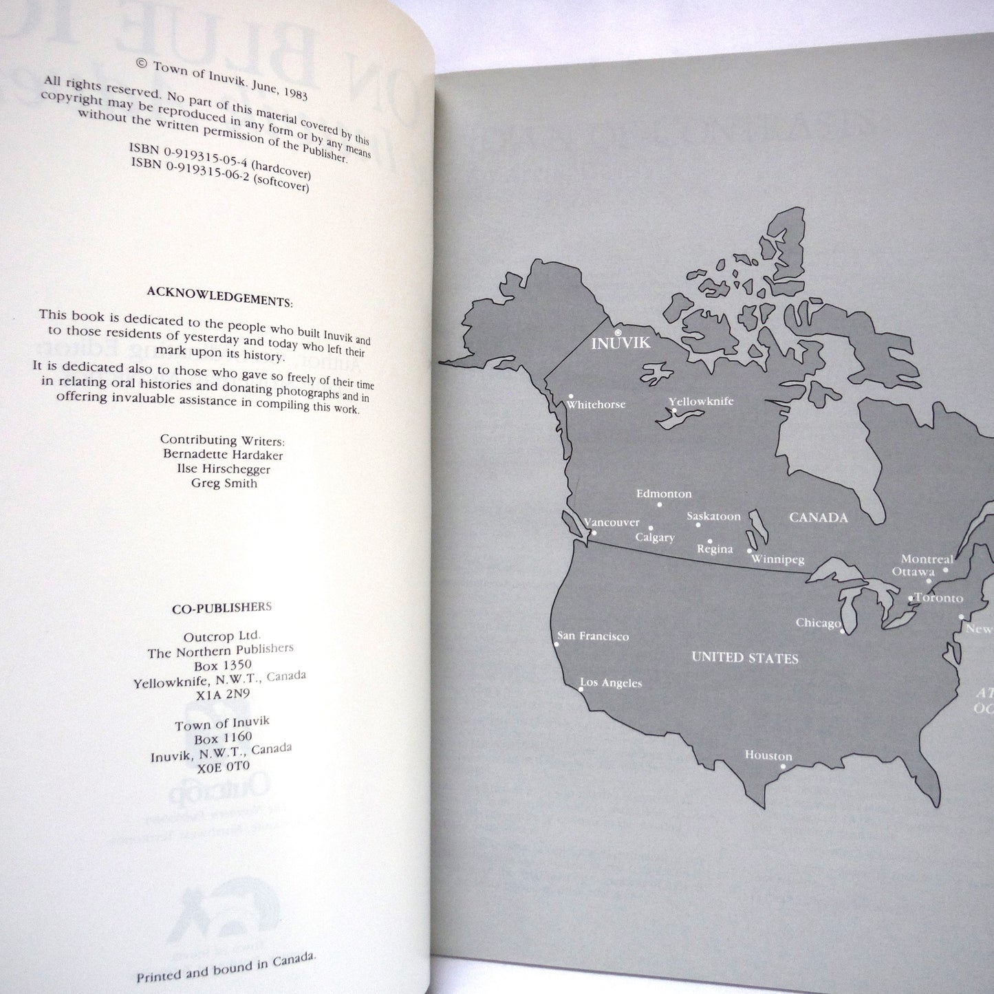 ON BLUE ICE: The Inuvik Adventure, by Jane Stoneman-McNichol (1983 1st Ed.)