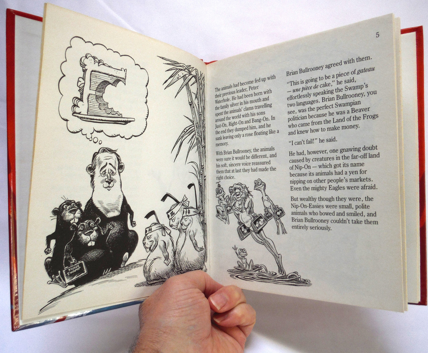 SWAMPED, Political Humour by Stanley Burke, Illustrations by Roy Peterson (1987 1st Ed.)