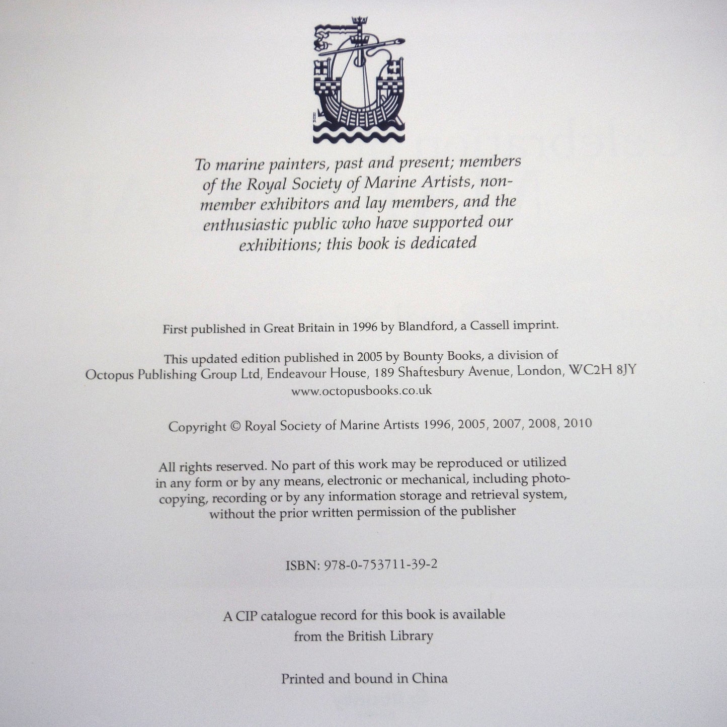 A CELEBRATION OF MARINE ART, Sixty Years of The Royal Society of Marine Artists (2010 1st Ed.)