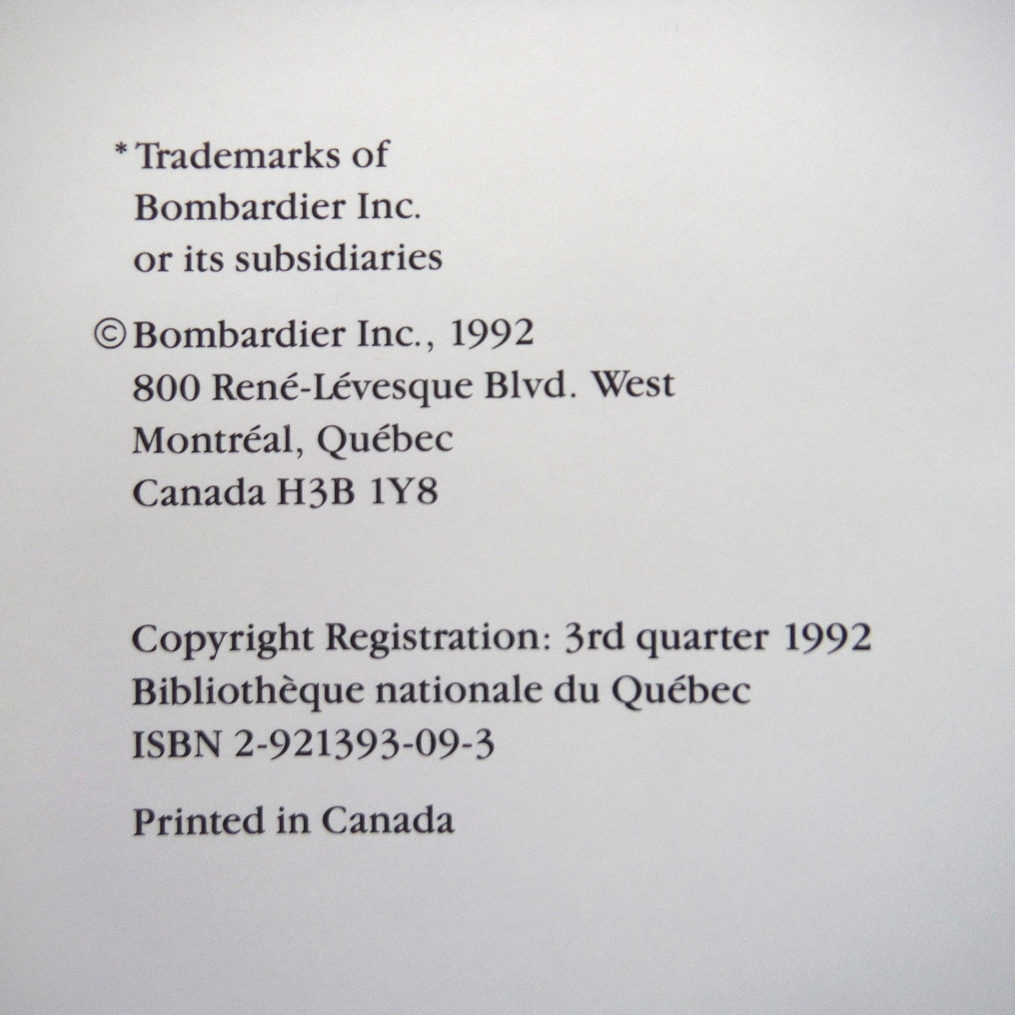 BOMBARDIER 1942-1992, A dream with international reach (1992 1st Ed.)