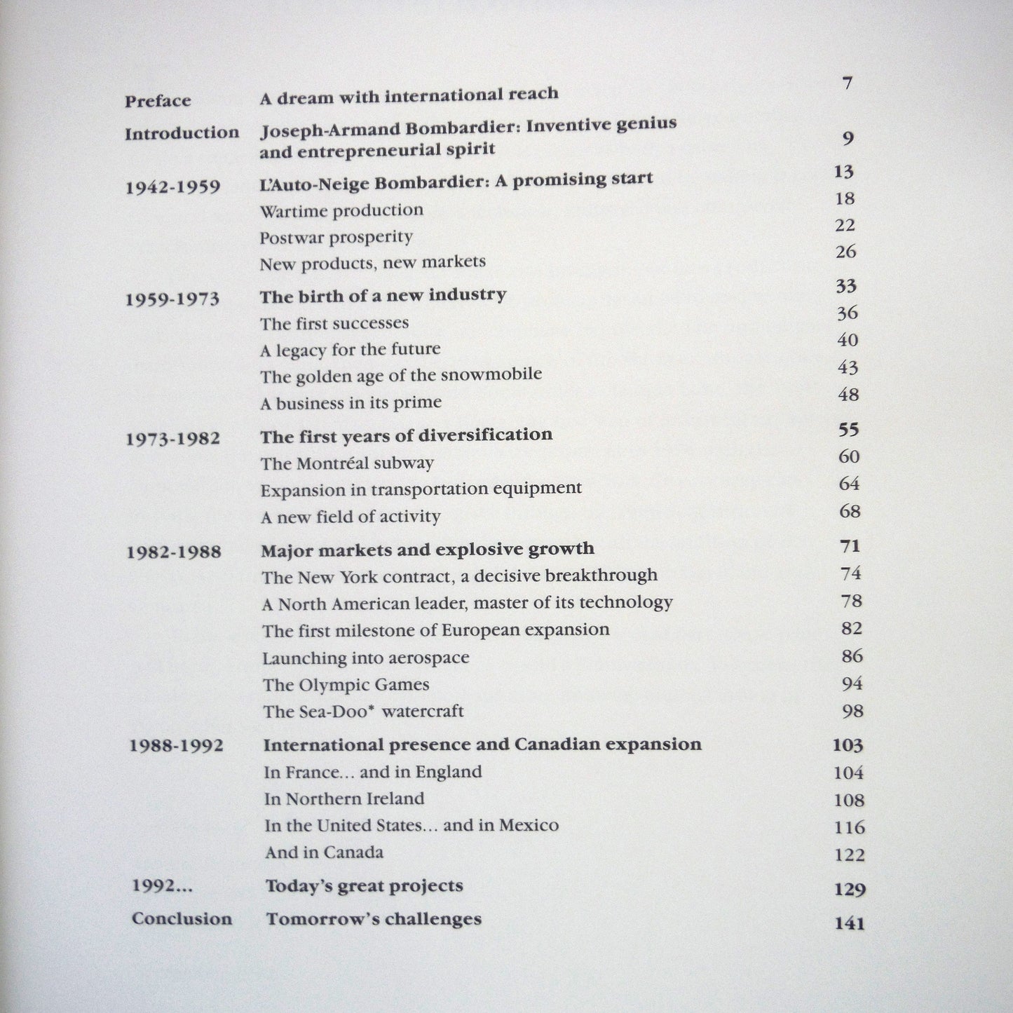 BOMBARDIER 1942-1992, A dream with international reach (1992 1st Ed.)