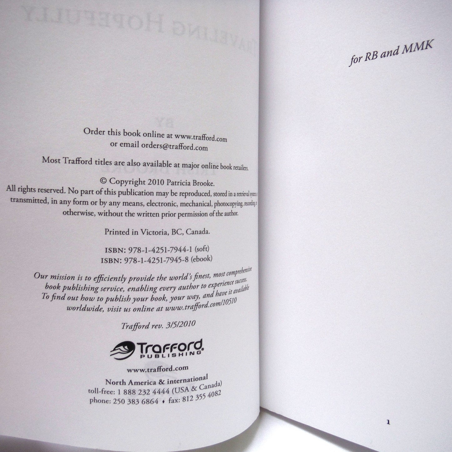 TRAVELING HOPEFULLY, A Short Story Collection by Trish Brooke (2010 1st Ed.)