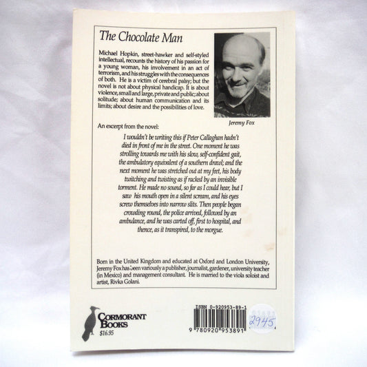THE CHOCOLATE MAN, A Novel by Jeremy Fox (1995 1st Ed.)