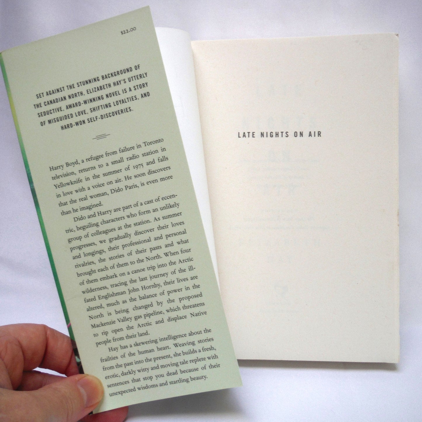 LATE NIGHTS ON AIR, A Novel by Elizabeth Hay (2008 1st Ed.)