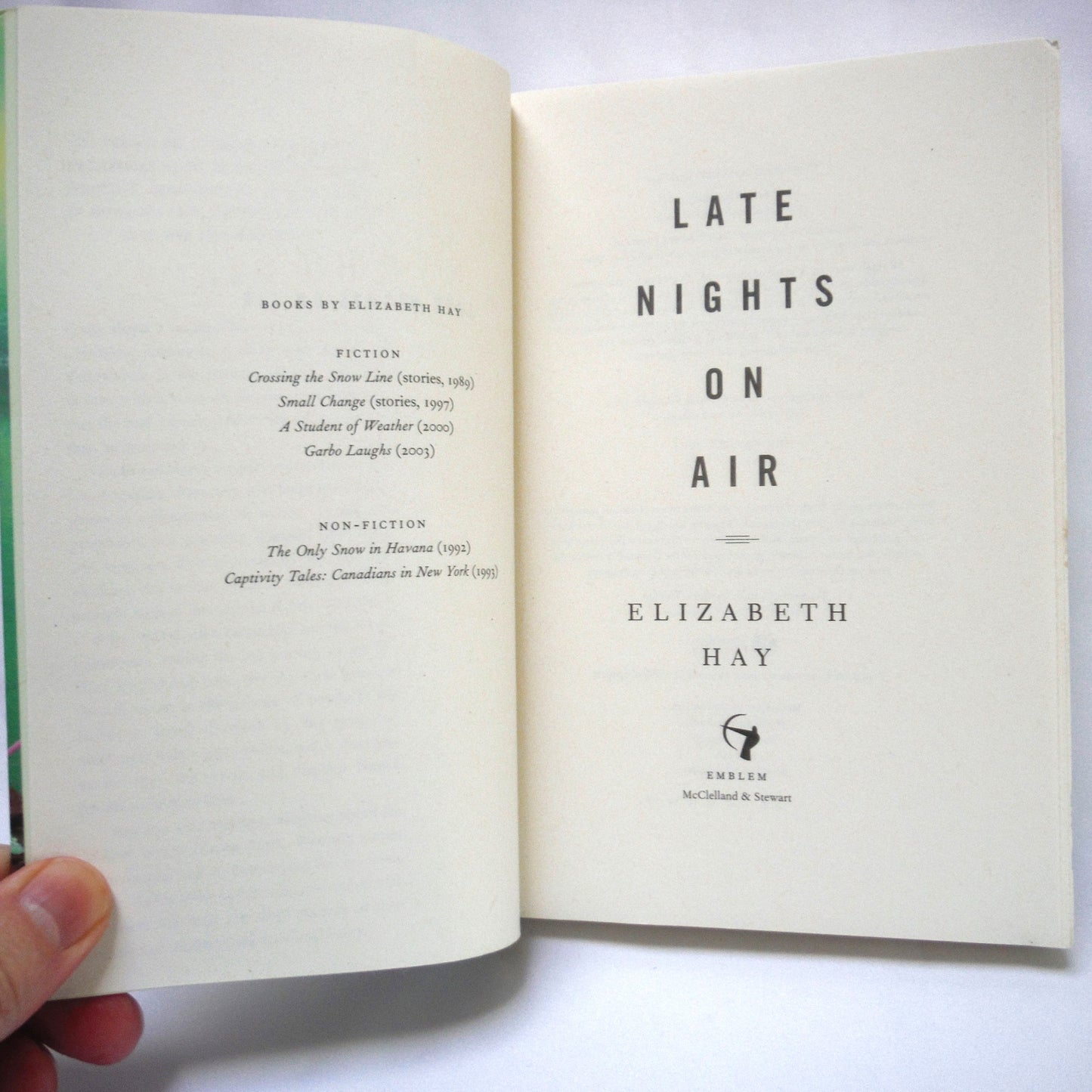 LATE NIGHTS ON AIR, A Novel by Elizabeth Hay (2008 1st Ed.)