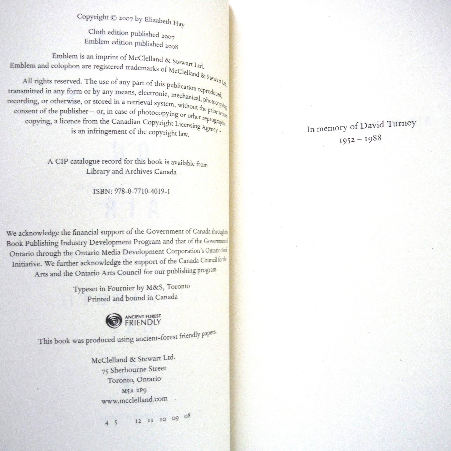 LATE NIGHTS ON AIR, A Novel by Elizabeth Hay (2008 1st Ed.)